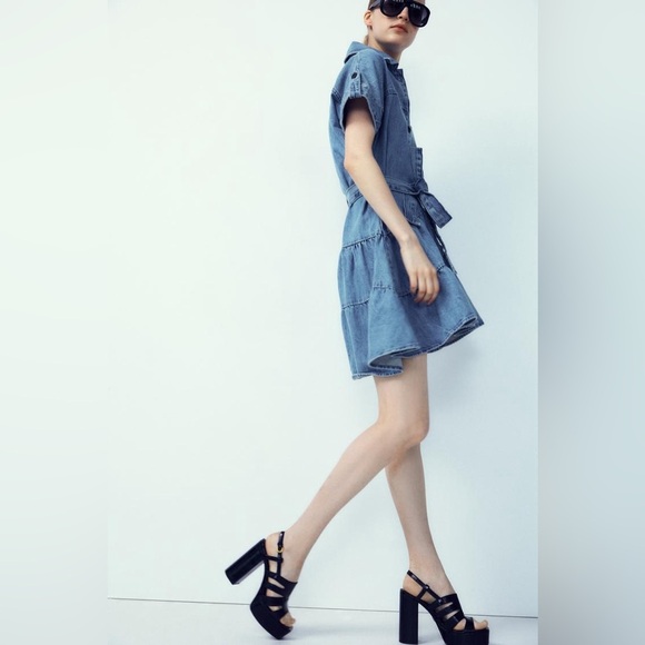 Zara Collection Denim Button-Up Dress - Picture 2 of 9